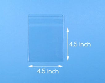 100 4 1/2 x 4 1/2 inch Clear Cello Bag Self Sealable Bag Cellophane Packaging