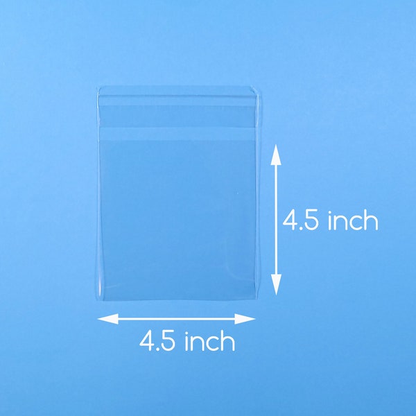 100 4 1/2 x 4 1/2 inch Clear Cello Bag Self Sealable Bag Cellophane Packaging