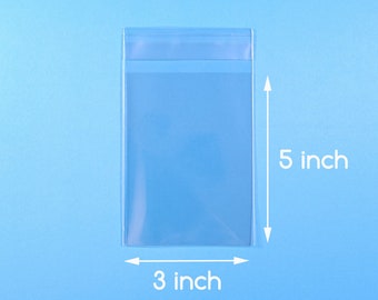 100 3x5 inch Clear Cello Bag Self Sealable Bag Plastic Packaging