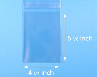 100 4 1/4 x 5 1/8 inch Clear Cello Bag Self Sealable Bag Cellophane Packaging