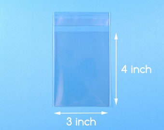 100 3x4 inch Clear Cello Bag Self Sealable Bag Cellophane Packaging