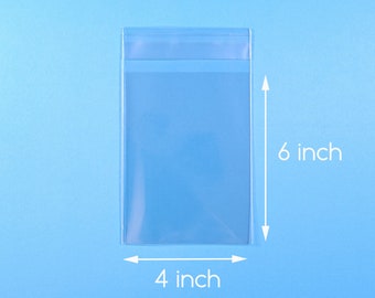100 4x6 inch Clear Cello Bag Self Sealable Bag Cellophane Packaging