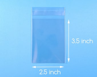 100 2 1/2 x 3 1/2 inch Clear Cello Bag Self Sealable Bag Cellophane Packaging