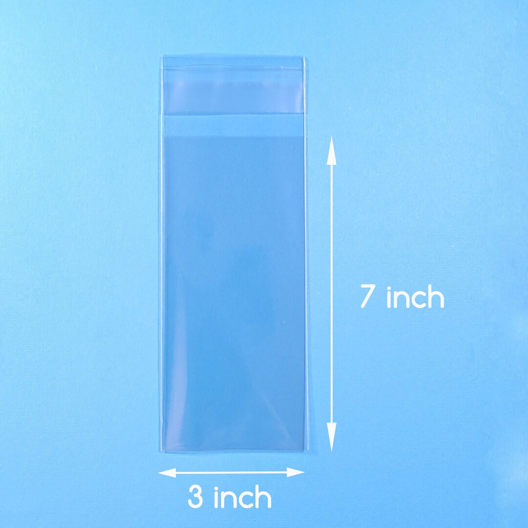 100 3x7 Inch Clear Cello Bag Self Sealable Bag Plastic Packaging Free