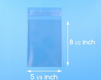100 5 1/8 x 8 1/2 inch Clear Cello Bag Self Sealable Bag Cellophane Packaging