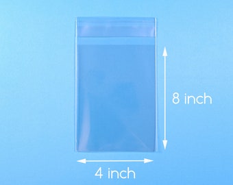 100 4x8 inch Clear Cello Bag Self Sealable Bag Cellophane Packaging