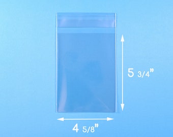 100 4 3/8 x 5 3/4 inch Clear Cello Bag Self Sealable Bag Plastic Packaging