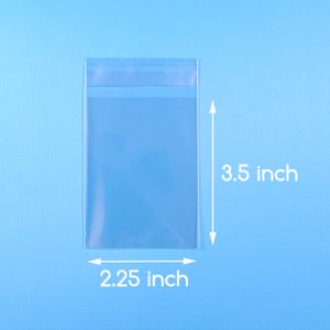 100 2 1/4 x 3 1/2 inch Clear Cello Bag Self Sealable Bag Cellophane Plastic Packaging