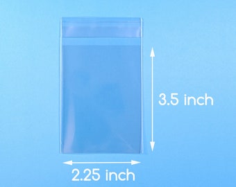 100 2 1/4 x 3 1/2 inch Clear Cello Bag Self Sealable Bag Cellophane Plastic Packaging