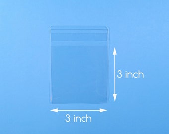 OPP Poly Cellophane Clear Cello Bags: 3" x 3": 1.8 mil 3x3 inch 100 Square 