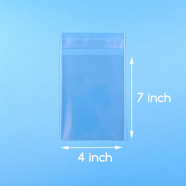 100 4x7 inch Clear Cello Bag Self Sealable Bag Cellophane Packaging - Free Shipping