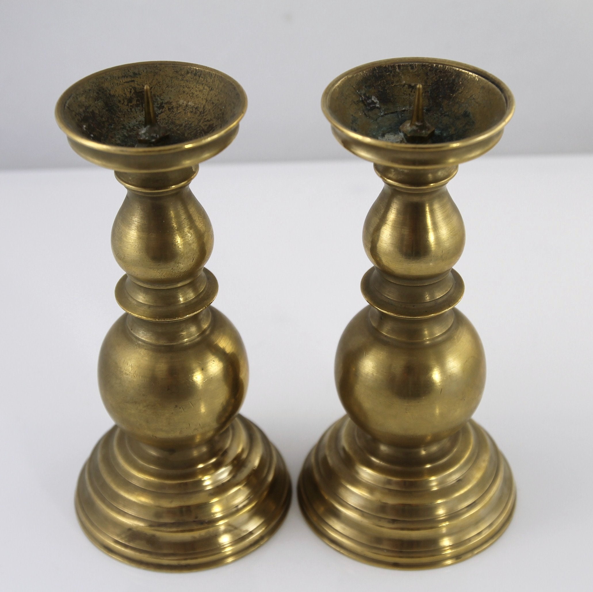 Two Antique ALTAR Candlesticks Etsy