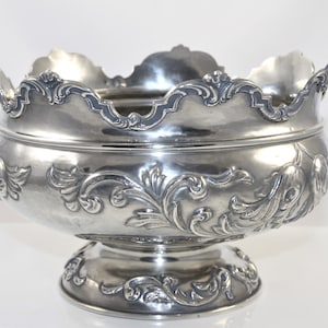 Antique solid silver monteith/glass cooler