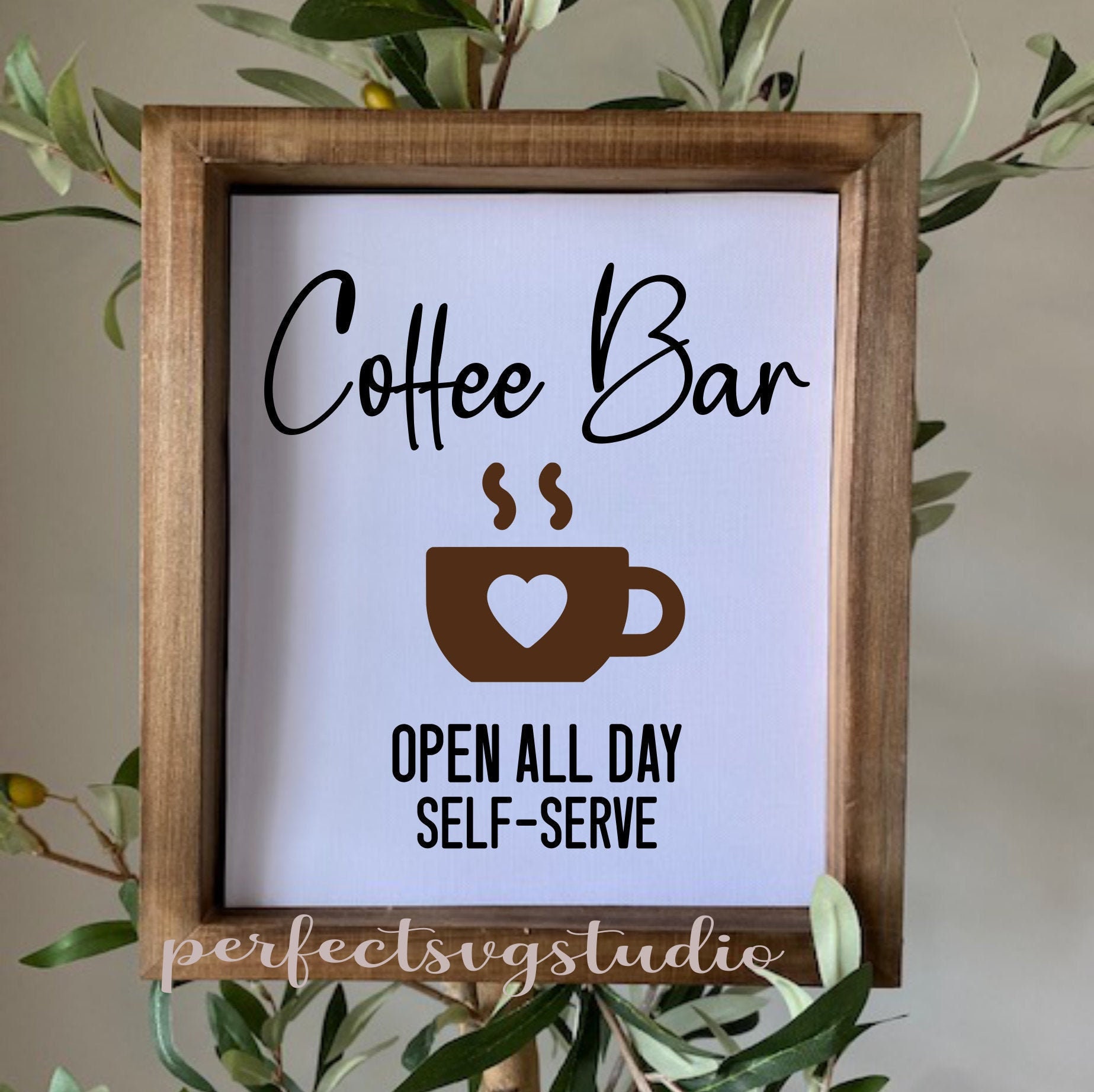 Coffee Bar Sign SVG Vertical Coffee Bar Cut File Love Etsy