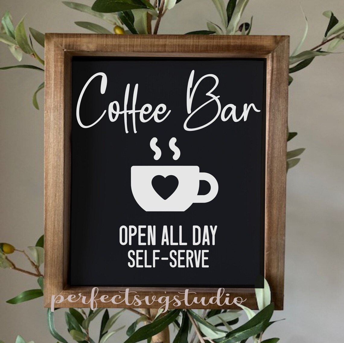 Coffee Bar Sign SVG Vertical Coffee Bar Cut File Love Etsy