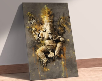 Ganesh - Wall Art Print | Canvas | Photo Block (Hindu God of Beginnings)