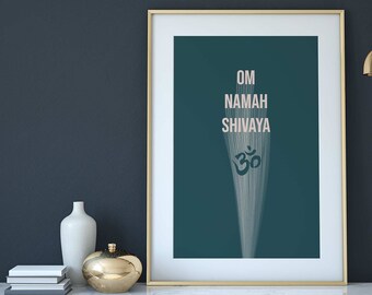 Om Namah Shivaya (Hindu, Mantra, Yoga, Hinduismus) - Wand Kunstdruck Hochauflösender Fotodruck zum Einrahmen