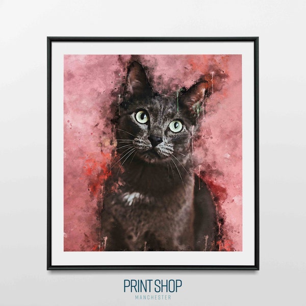 Cat Block Print Etsy