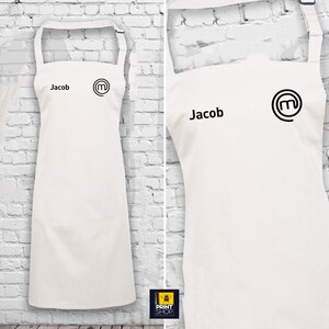 Personalised Embroidered Masterchef Apron Customised Name with MasterChef Logo Embroidered on Apron & 4 Colour Choice Name image 5