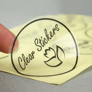 Pegatinas troqueladas transparentes personalizadas: pegatinas de PUV resistentes al agua y al desgarro para empresas (perfectas para etiquetas postales y restaurantes)