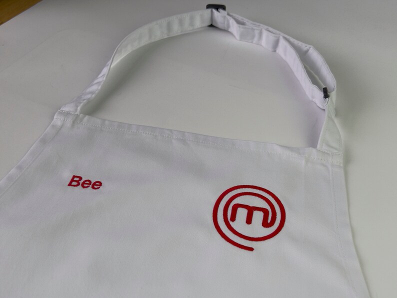 Tablier Masterchef brodé personnalisé Nom personnalisé avec logo MasterChef brodé sur le tablier et nom au choix en 4 couleurs image 7