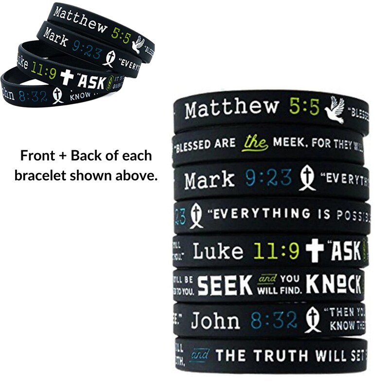 Unisex Bible Verses Silicone Bracelets Religious Jesus Faith Christian