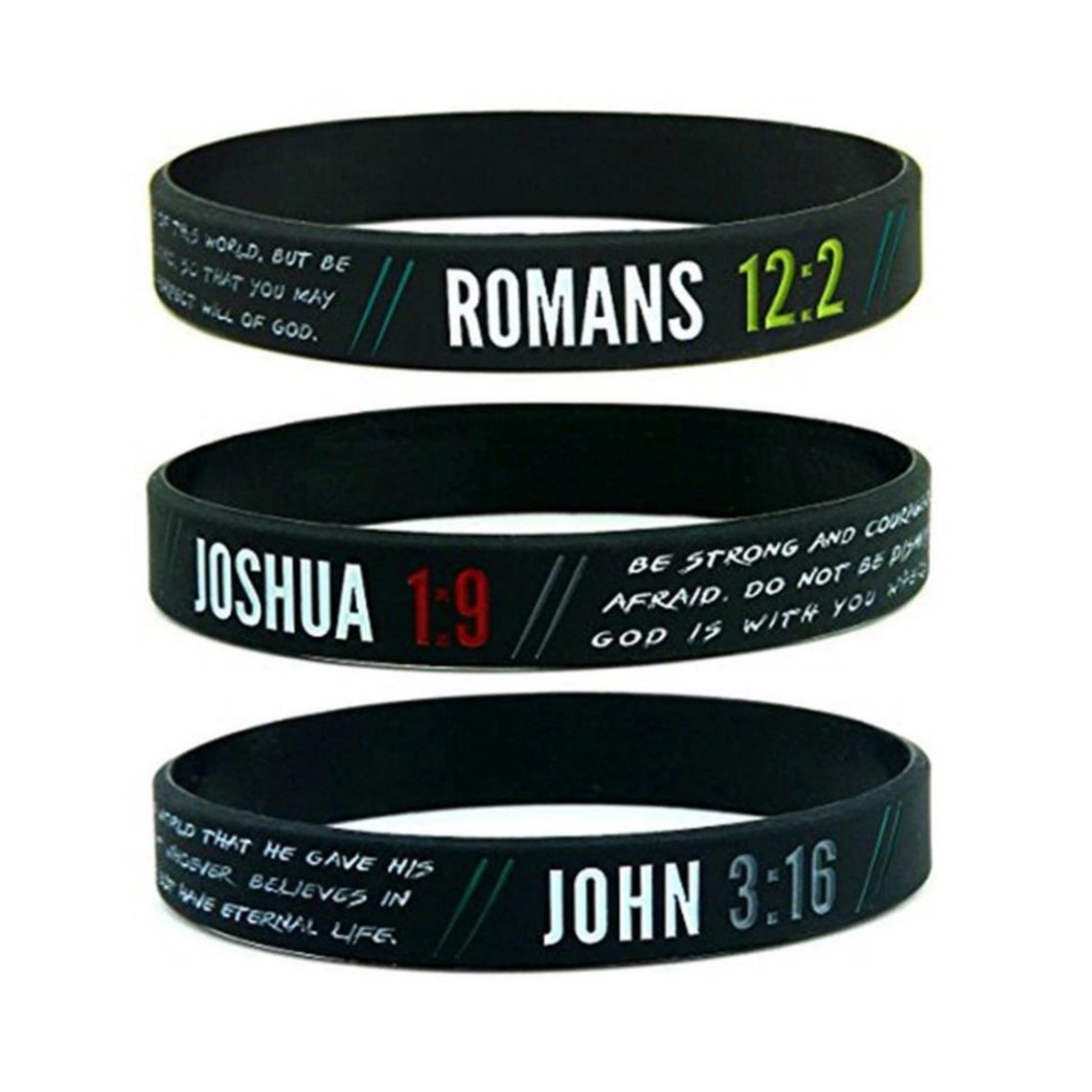 Unisex Bible Verses Silicone Bracelets Religious Jesus Faith Christian