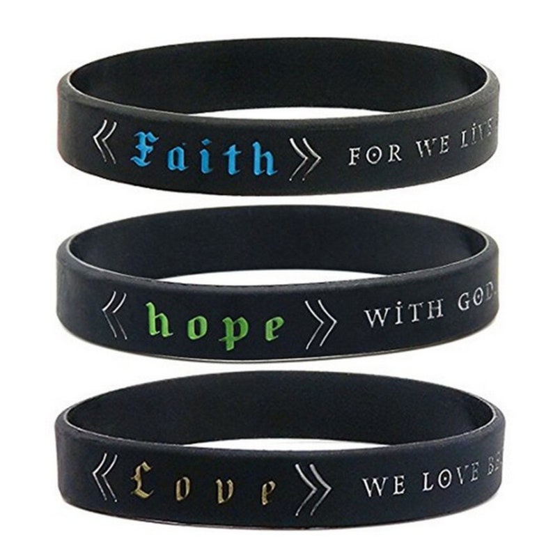 Unisex Bible Verses Silicone Bracelets Religious Jesus Faith Christian