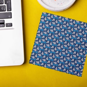 Máscara de demônio azul Lucha Libre com design de lente, pano reutilizável, limpador de vidro para tela de celular, pano macio para lentes de câmera, microfibra, cuidados com os óculos