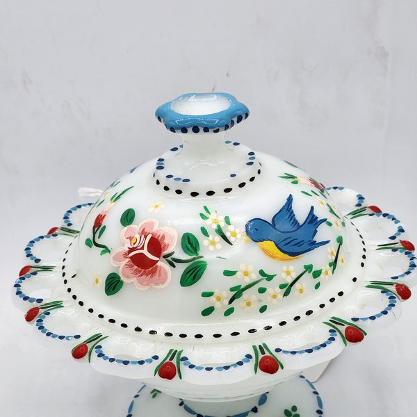 Milk Glass Candy Dish Etsy