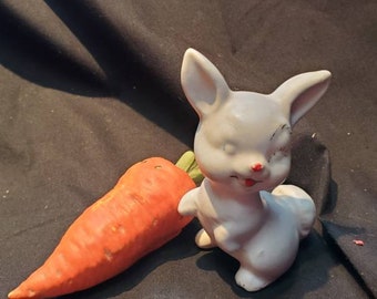 Bunny and carrot Salt and Pepper Shakers