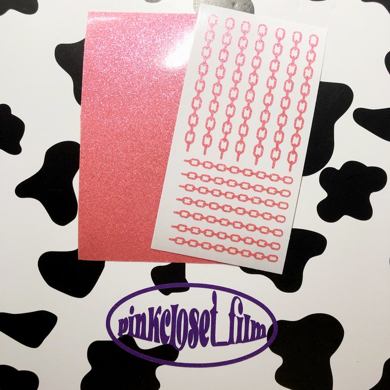 Transparent Glitter Polco TRANSPARENT GLITTERSETS Toploader Star Chain Stickers!