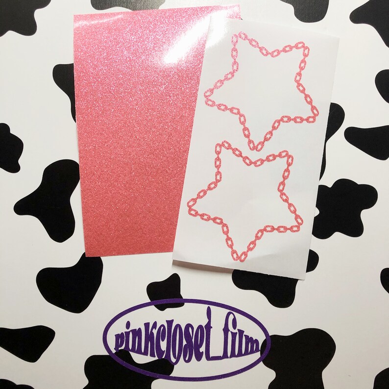 Transparent Glitter Polco TRANSPARENT GLITTERSETS Toploader Star Chain Stickers!