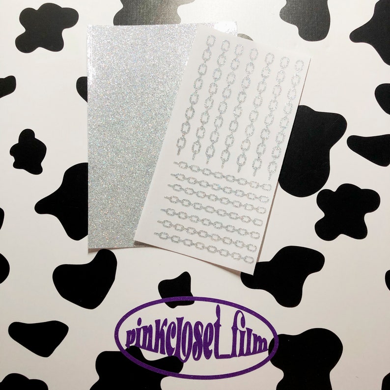 Transparent Glitter Polco TRANSPARENT GLITTERSETS Toploader Star Chain Stickers!