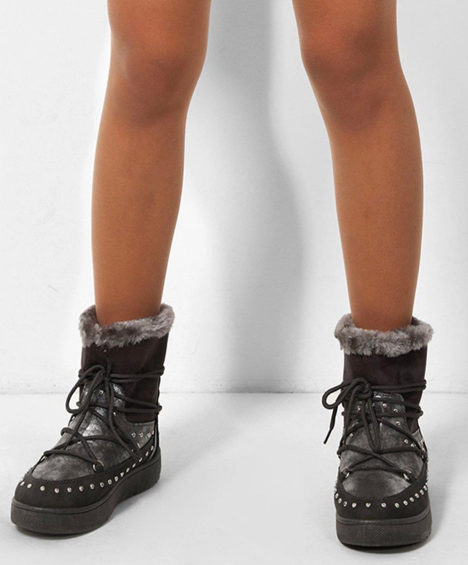 Grey Shimmer Boots Etsy