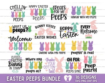 Easter Peeps svg, Kids Easter svg, Easter Bunny svg, Easter Bundle svg, Easter Peeps png, Easter Sign svg