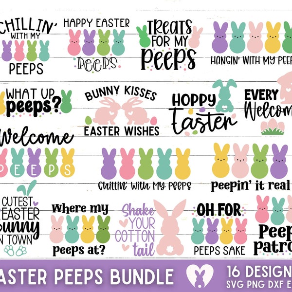 Easter Peeps svg, Kids Easter svg, Easter Bunny svg, Easter Bundle svg, Easter Peeps png, Easter Sign svg