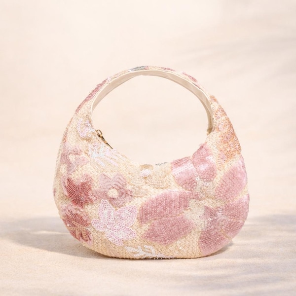 Bolso de hombro con cuentas florales, bolso de playa de verano, bolso de mano tejido estilo bohemio