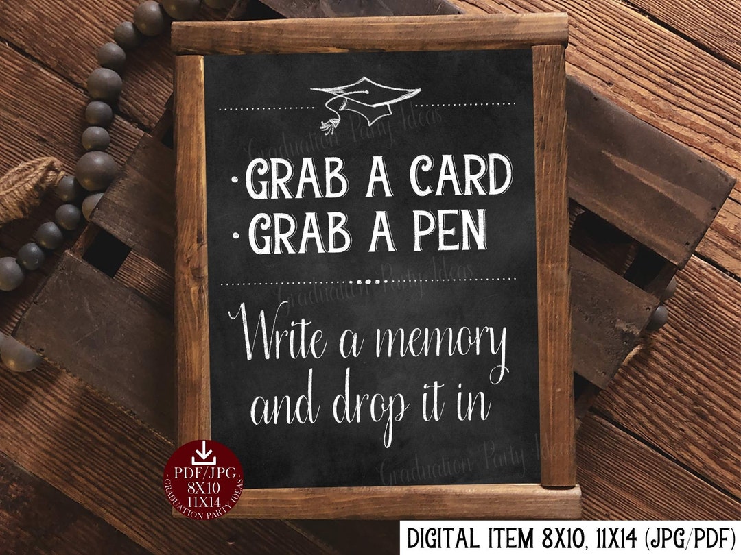 Grab A Card Grab A Pen Write A Memory and Drop It in Sign Etsy