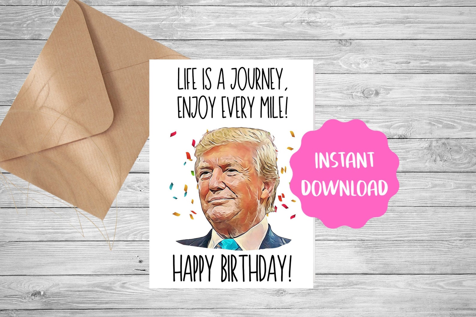 Political Birthday Trump Birthday Card Printable Bday Etsy