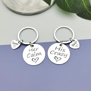 Funny Couple Keychain Set for Boyfriend Girlfriend Anniversary Keychain for Husband Wife His and Her Wedding Gift for Valentine&#39;s Day Gifts