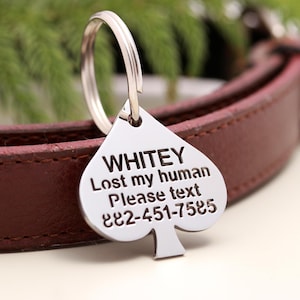 Pik Ace Anhänger | Geschnitzte Hundemarke | Personalisierte Hundemarke für Haustiere | Pik Dog Tag ID | Pik-Ass Anhänger | Personalisierter Pikbube Anhänger