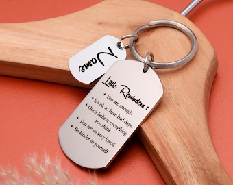 Personalized Affirmation Keychain: Custom Positive Reminder, Stainless Steel