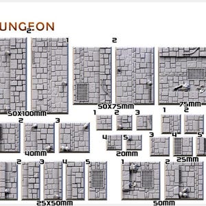 Basi per Dungeon Quadrate - Varie Dimensioni - Fori per Magneti - Txarli Factory