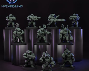 Droidkyn: Dragoons V2 - 10 Models - Space Dwarves - Hivemind Minis