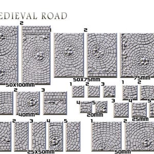 Basi stradali medievali quadrate - Varie dimensioni - Fori magnetici - Txarli Factory