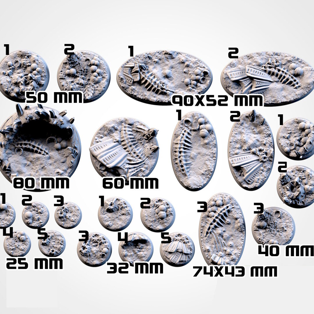 Alien Bases - Multiple Sizes - Magnet Holes - Txarli Factory - Etsy