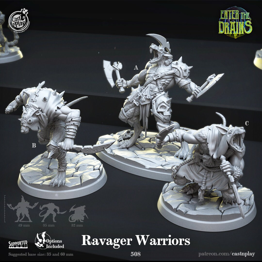 castplay stocking Ravager Warriors - Ratfolk - Vermin - 508 - Castnplay - Enter the Drains -  Dungeons and Dragons - Role Playing - Tabletop RPG - Pathfinder - Etsy