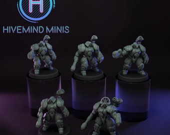 Droidkyn: Wardens - 5 Models - Space Dwarves - Hivemind Minis