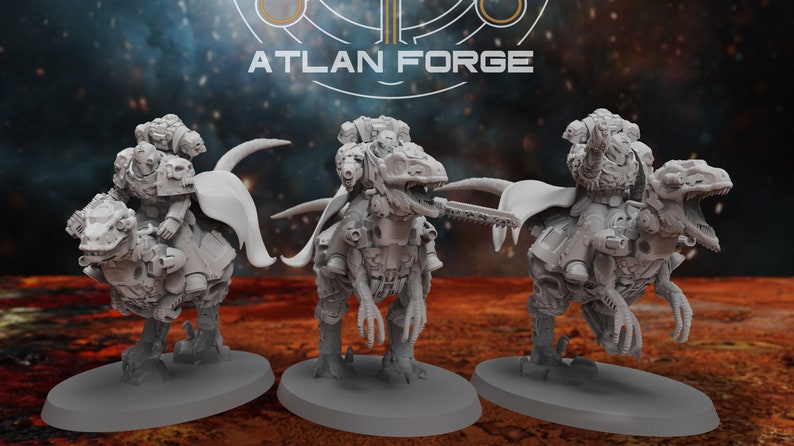 Heroforge Raptor Ride Velociraptor Riders - Set of 3 - Atlan Forge - Etsy